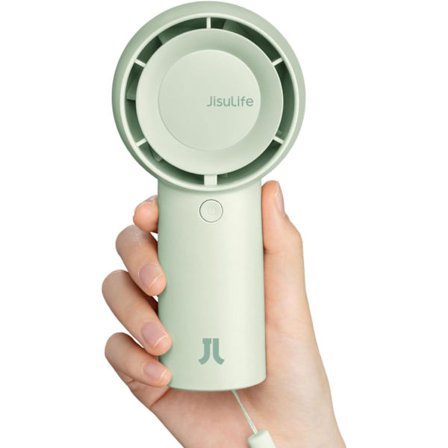 JISULIFE Håndholdt Turbovifte [Opptil 16 timers kjøletid], 4000mAh USB Oppladbar Vifte, 5 Hastigheter
