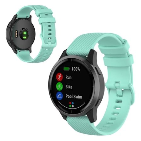 Garmin Vivoactive 4 klockarmband i silikon med rutnätstextur - Cyan