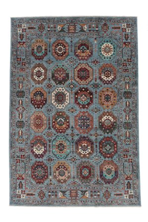 Shabargan Rug 209X318 Black/Dark Grey Wool, Afghanistan