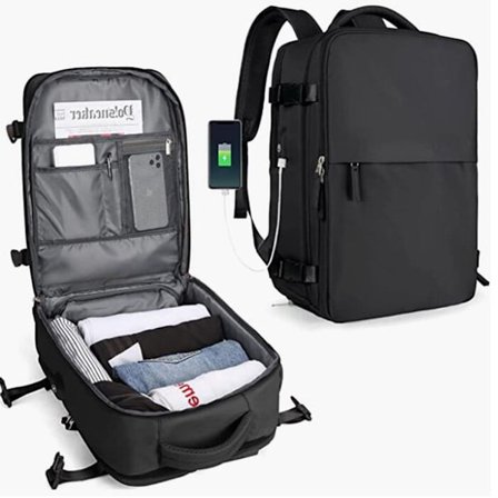 Reiseveske ryggsekk kvinner med USB-port fly ryggsekk