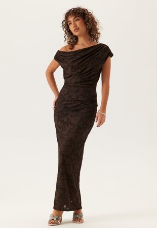 Bubbleroom Occasion-Asymmetric Jacquard Stretch Ankle Dress-M