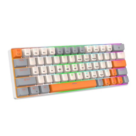 Nytt mekaniskt tangentbord med 63 tangenter med sladd med tre färger och tvåfärgade formgjutna tangentkåpor Färgade bakgrundsbelysta usbC