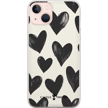 Kompatibelt Mobildeksel til Apple Apple iPhone 13 Cactus and Friends - Bold Black Love Pattern