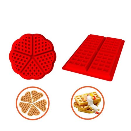 Silikonform for runde og firkantede vafler - DIY-form