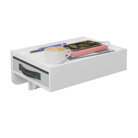 Klämbart sängbordshylla i bambu med låda