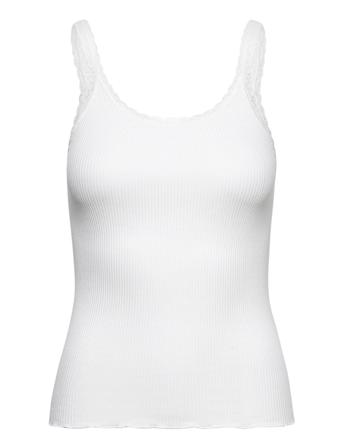 Cotton Top Regular W/ Lace Top Ærmeløs Top Hvid Barbara Kristoffersen By Rosemunde