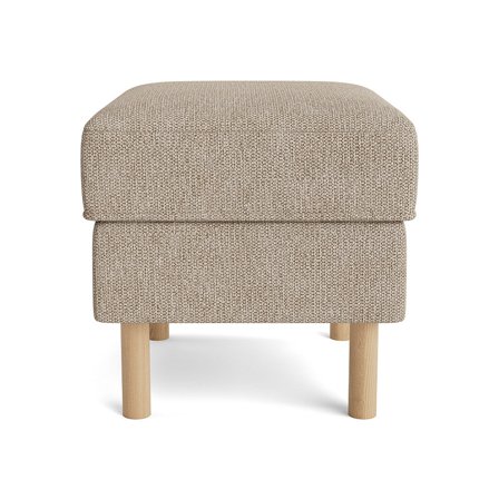 Lumo Pouf Aragon Grau/Beige 43cm, moderner Hocker mit strukturiertem Stoffmuster, bequeme Polsterung für Wohnzimmer, skandinavisches Design