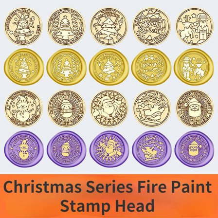 Christmas Series Fire Paint Stamp Head Invitation Envelope Fire Paint Wax Seal Stamp Head Seal Blessings Fire Lacquer Seal Decor