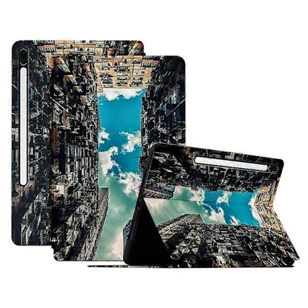 Fodral för Samsung Galaxy Tab S7 FE/Tab S7+/Tab S8+ Mönstertryck PU Läder Flipskydd med Ställ