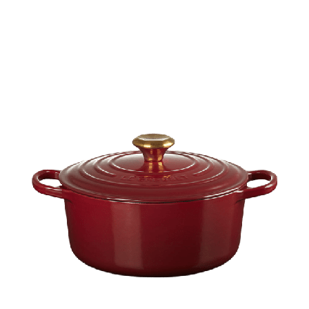 Le Creuset Rund gryta gjutjärn 24cm Skålar Röd 4,2 L / 24 cm