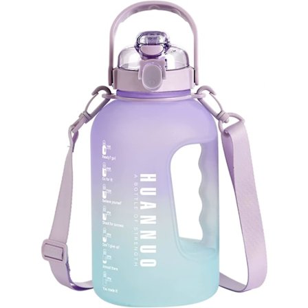 2,2 liters vattenflaska BPA-fri 2,2l dricksflaska med sugrör och tidsmarkeringar Vattenflaska Gradientfärger