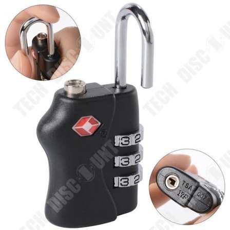 Bagagekedjor - TD - Set om 2 - Svart - Kombinationskod - TSA-säker