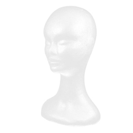 Mannequin Hoved Hvidt Ansigtsmodel Display Mannequin Stativ til Hat Tørklæde Parykker (Kvinde)