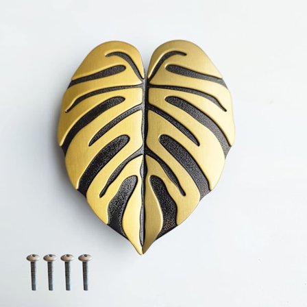 Gull skaphåndtak bladknopper for Milsbo drivhusskap, Monstera glassdørskap håndtak tilbehør kompatibel med skap