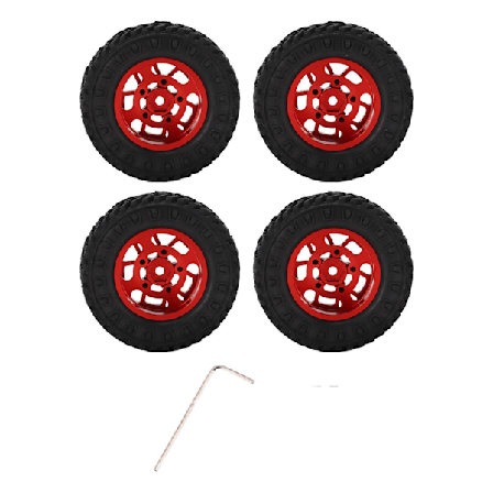 4 stk. 7 mm metalfælg gummiring til AXIAL SCX24 1/24 RC bil opgraderingstilbehør rød