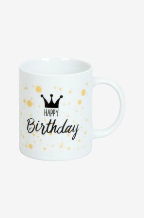 Könitz - Mugg Grattis på födelsedagen - Vit - Koppar & muggar - Från Homeroom