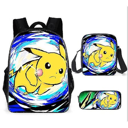 Pocket Pikachu 3-delars Set Skolväska Ryggsäck