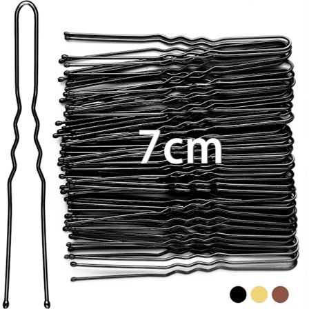 7 cm hårklemmer 50 stk U - hårklemmer (sort) g