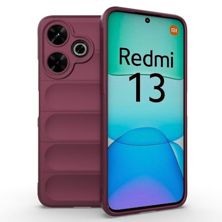 Pehmeä kahva muotoiltu kuori Xiaomi Redmi 13 / Xiaomi Redmi Note 13R - Viininpunainen