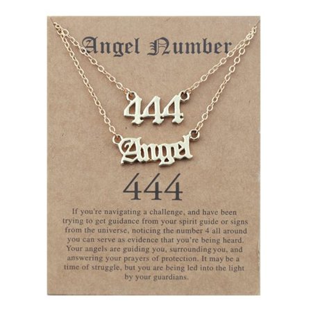 Ängelnummer Halsband för Kvinnor Guldpläterad Fint 111 222 333 444 555 666 777 Hängen Choker Kedja Numerologi Smycken