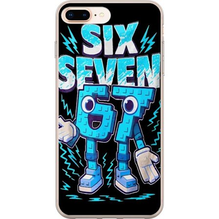 Yhteensopiva Puhelinkuori Apple Apple iPhone 7 Plus Lelukas sininen kuvaus numeroilla Six Seven retro-arkadityyliä vahvalla typografialla ja graafise