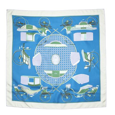 Hermès Vintage, Pre-owned Scarf Blauw, Dames, Maat:ONE Size