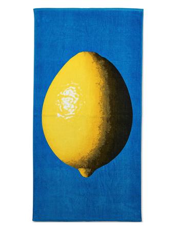Bath Towel Printed Lemon Home Textiles Bathroom Textiles Towels & Bath Towels Beach Towels Blå Bercato