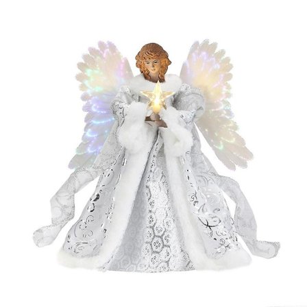 Juletræ Topper Usb Led Lys Angel Fairy Festlig Decor Xmas Tree Top Ornament Børn Piger Gaver