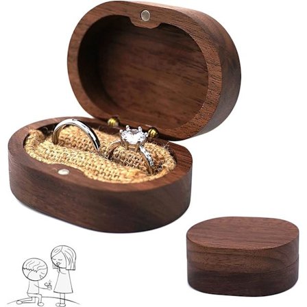 Ring, Trææske til vielsesringe, Æske til forlovelsesringe