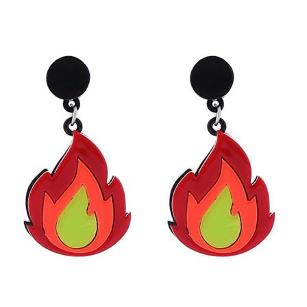 2023 Nye Flamme Øreringe Hip Hop Lange Øreringe Iøjnefaldende Øretilbehør Chic Ørepynt til Kvinder Damer Piger