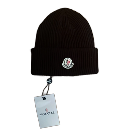 Svart ribbad mössa från Moncler