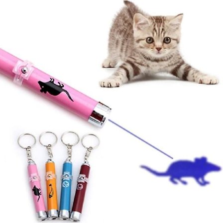 Laserleketøy for kjæledyr, morsom kattepenn med laser, LED-kattepinne