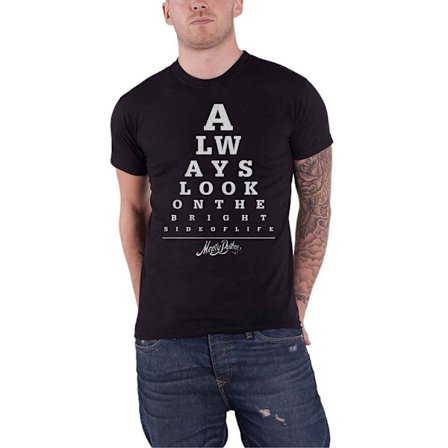 Monty Python Unisex Vuxen Bright Side Eye Test T-Shirt S Svart