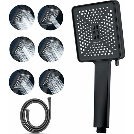 6 typer massasjedusjhoder, 1,5M slange dusjhode, høy