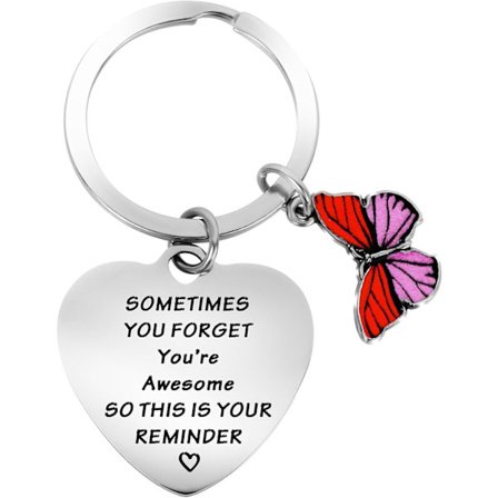 Inspirerende Gave Nøkkelring for Kvinner, Rustfritt Stål Motiverende Nøkkelring Oppmuntring Nøkkelring Noen Ganger Glemmer Du At Du Er Fantastisk 