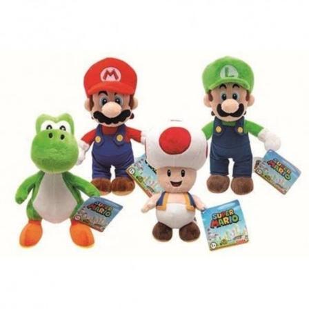 Toys Trade Super Mario Bros Kosedyr Plysj 20 cm V 1. Yoshi Grønn - Perfet 3.Toad