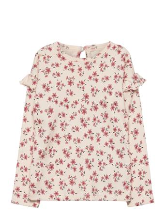 T-Shirt Ls Rib T-shirts Long-sleeved T-shirts Creme Creamie*Betinget Tilbud