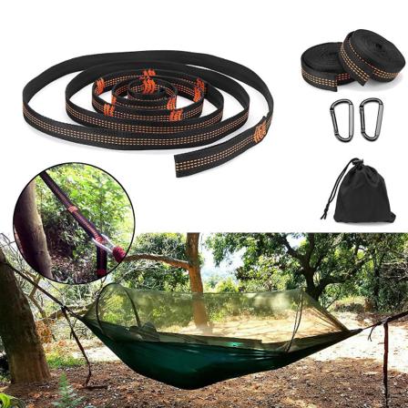 2 st Justerbara Hängmattor Camping Vandring Hängmatta Rep Karbinhake Med Förvaringsväska