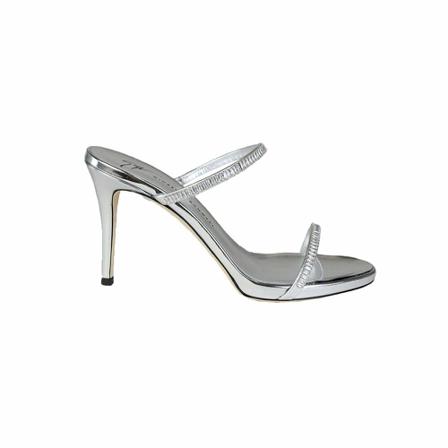 Giuseppe Zanotti, Sandals laminated with stra Grijs, Dames, Maat:36 EU