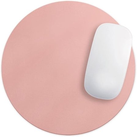 Baby Coral Pastel Farve Vandtæt Gummi Skum Bagside Anti-Slip Musemåtte til Hjem Arbejde Kontor eller Gaming Computer Skrivebord - Rund Pink