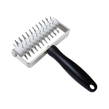 Pizza Deigrulle Rustfritt Stål, Pizza Pinnestanser Deighullager med Plasthåndtak, Docking_Surprise