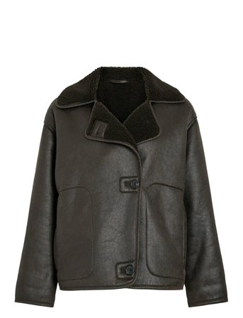 Vila Vikadera L/S Shearling Jacket - Black - 40