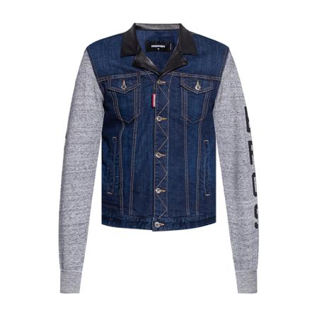Dsquared2, Jacket With Denim Trims Niebieski, Mężczyzna, Rozmiar: M
