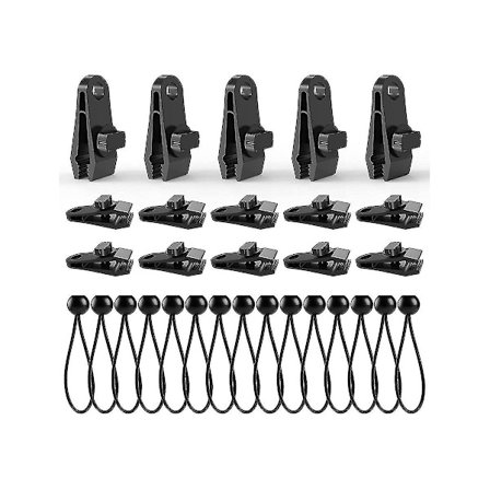 Presenningklämmor med Gummiband 30 st, Presenningklämmor Klämma Tungt Lås Grepp För Presenning, Poolöverdrag, Husvagn