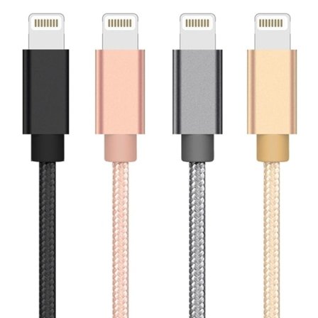 Ekstra Sterk Ladekabel iPhone Svart 1 Meter