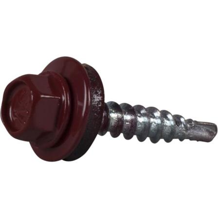 ESSVE 64933 Kateruuvi 4,8 x 28 mm, porakärki, 250 kpl Punaruskea (RAL 3011), Kiinnitys