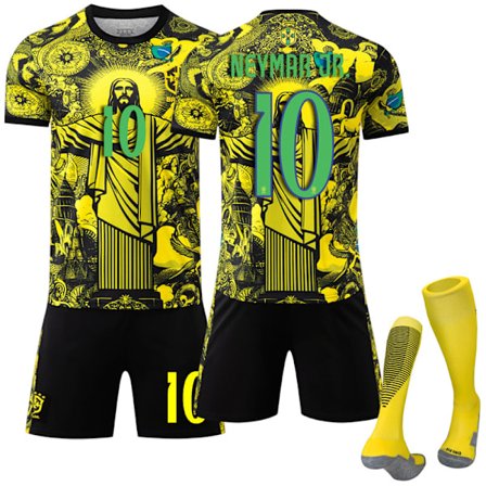 2025-2026 Brasil Jubileumsutgave Fotballdrakt Gul Barn Voksen Med Sokker