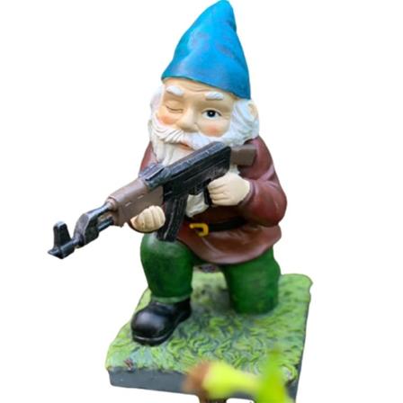 Morsom Army Garden Gnome Statue Resin Desktop Plen Ornament Figur Skulptur innendørs A