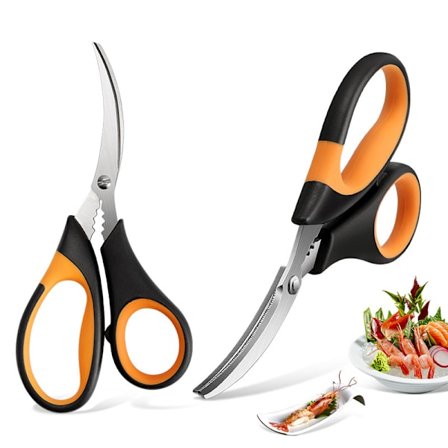 2 Pakke Rustfritt Stål Sjømat Saks for Kjøkken Krabbe Hummer