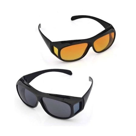 2 Pack Hd Night Day Vision Driving Wrap Around Anti Glare Solglasögon